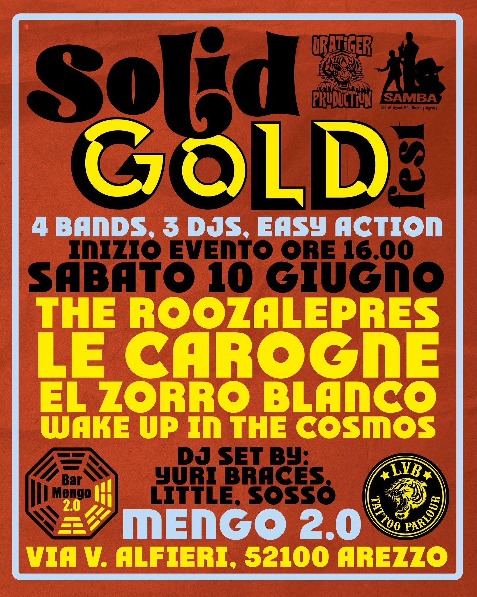 Solid gold Fest #1: Le Carogne (ita) + Roozalepres (ita) + Wake Up In The Cosmos (ita) + Zorro Blanco (ita)