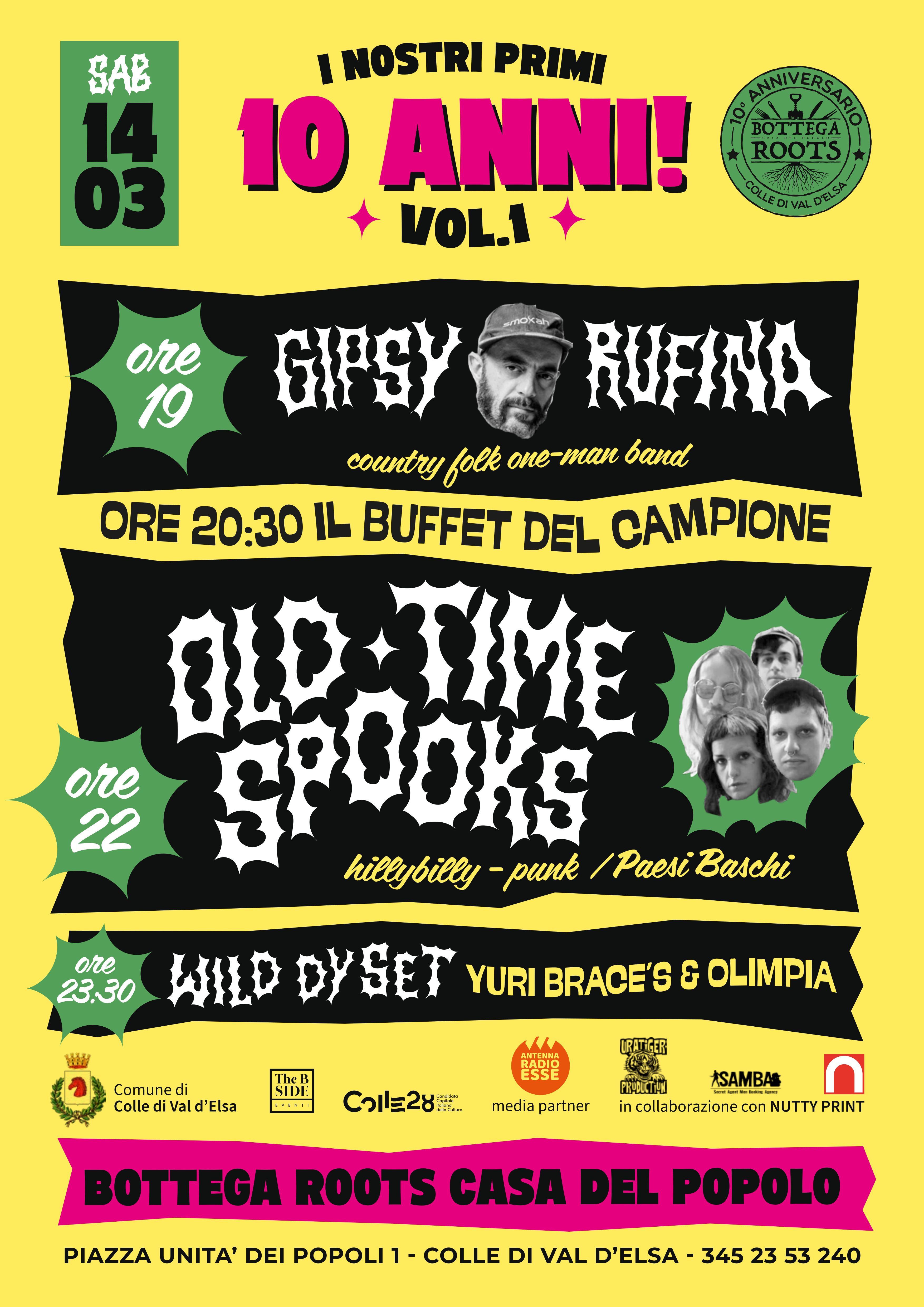 Bottega Roots Casa Del Popolo    Gipsy Rufina (ita) + Old Time Spooks (ES-PV)
